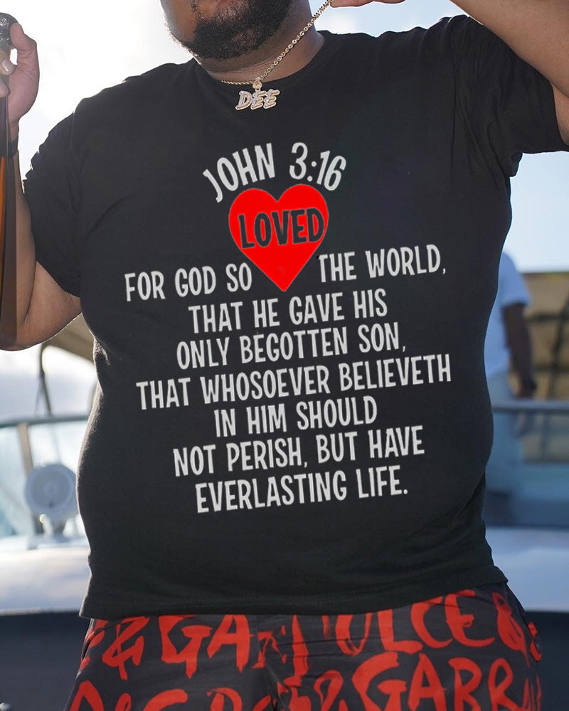 Men's Plus Size For God So Loved The World T-shirt