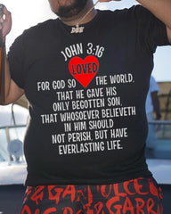 Men's Plus Size For God So Loved The World T-shirt