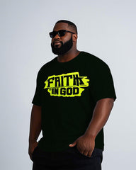 Men's Casual Simple FAITH IN GOD Printed Short Sleeve T-shirt