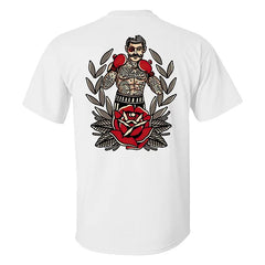 Men's Plus Size Street Fashion Boxing Beard Floral Print Round Neck Short Sleeve T-Shirt