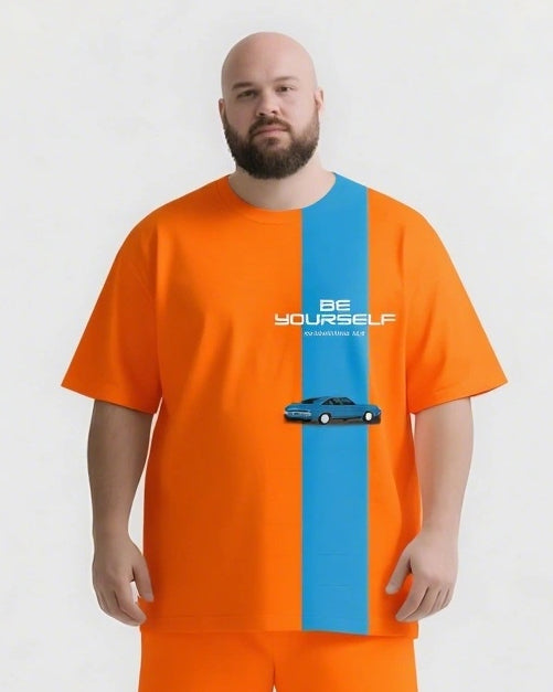 Rooted In Self Reaching for More Big & Tall Men's Simple Lettering T-shirt 2-Piece Set