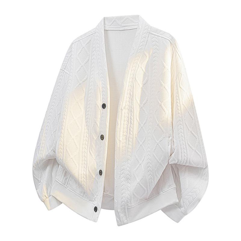 Men’s Plus-Size Loose-Fit Knitted Cardigan