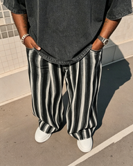 Big Boy Summer Vintage Sense Striped Print Trousers