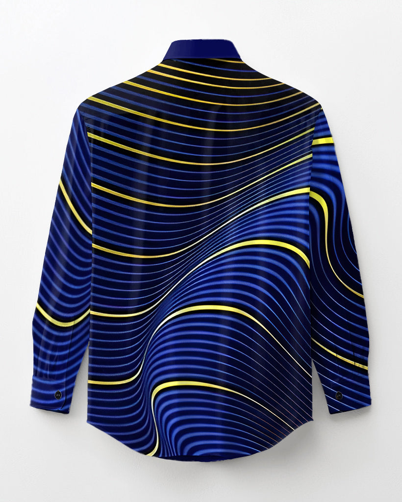 Blue Men's Ombre Art Plus Size Long Sleeve Walking Set