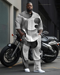 Big Guys Smudged Spherical Geometric Long Sleeve Walking Set