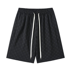 Men's Big and Tall Athletic Street Style Letter Plaid Shorts