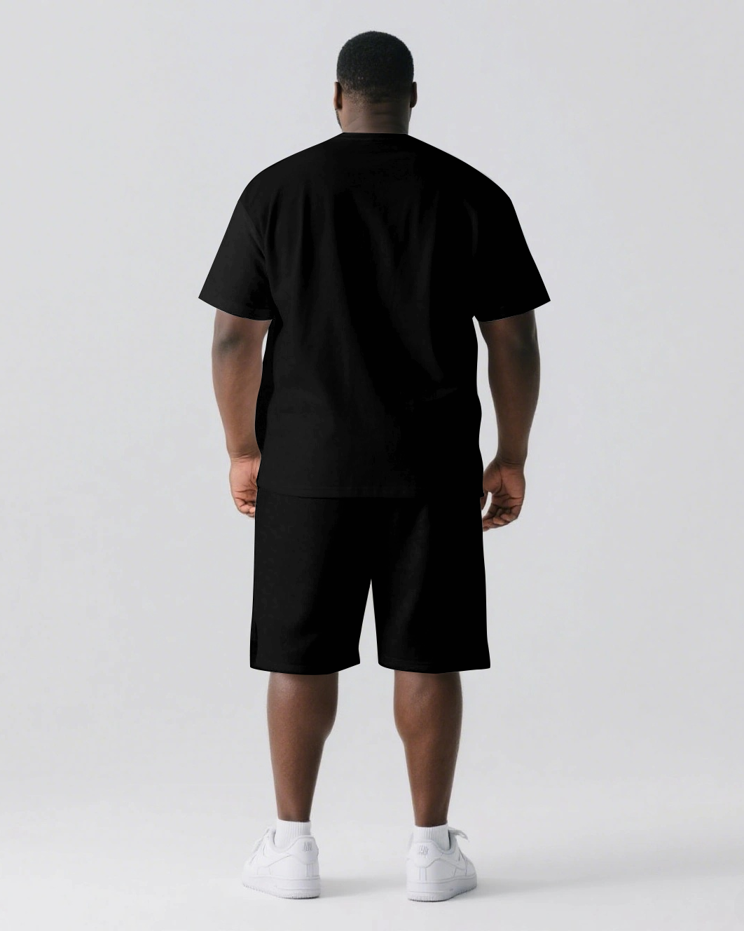 Never Give Up On Building Your Future Men's Big and Tall Lettering Short Sleeve T-shirt 2-Piece Set