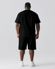 Never Give Up On Building Your Future Men's Big and Tall Lettering Short Sleeve T-shirt 2-Piece Set