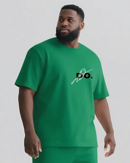 Do Like You Already Won Men's Big & Tall Casual Lettering T-shirt 2-Piece Set