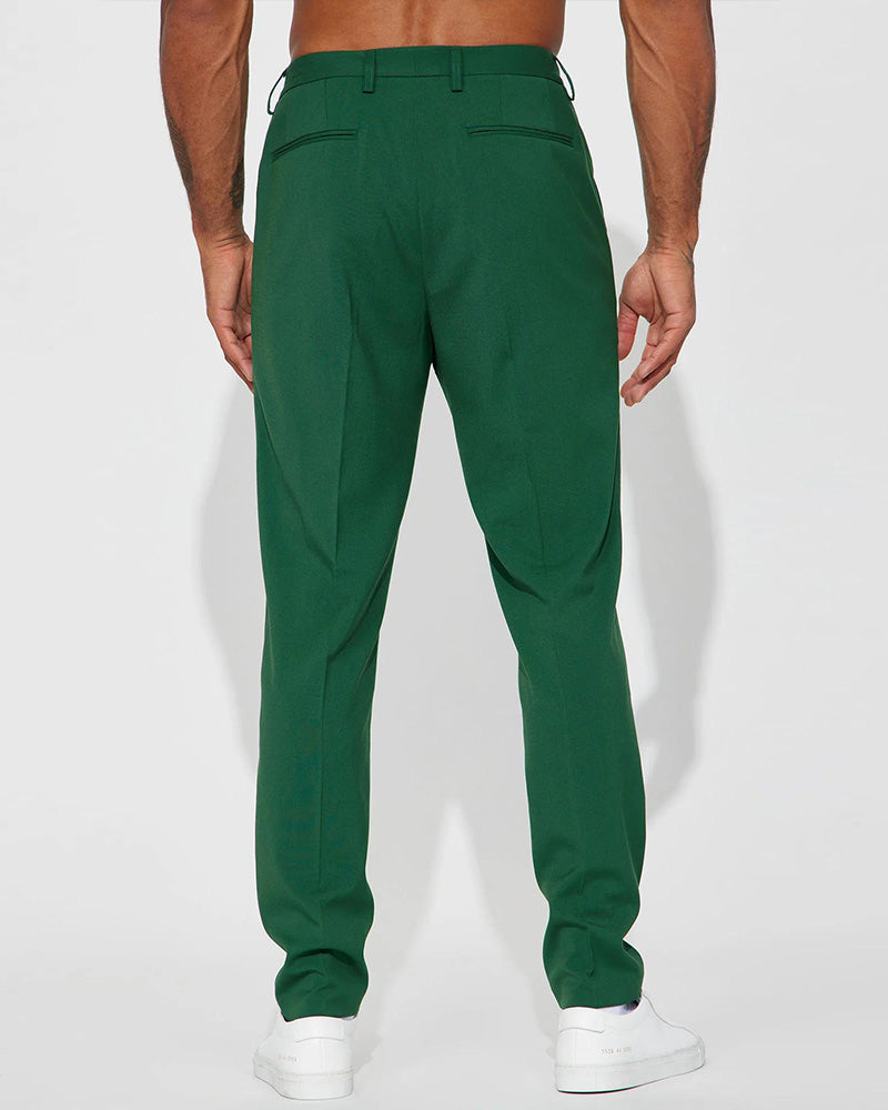 Big & Tall Men's Daily Business Solid Color Trousers