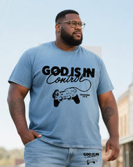 Big & Tall Men's God In Control. Shorts Denim Suit