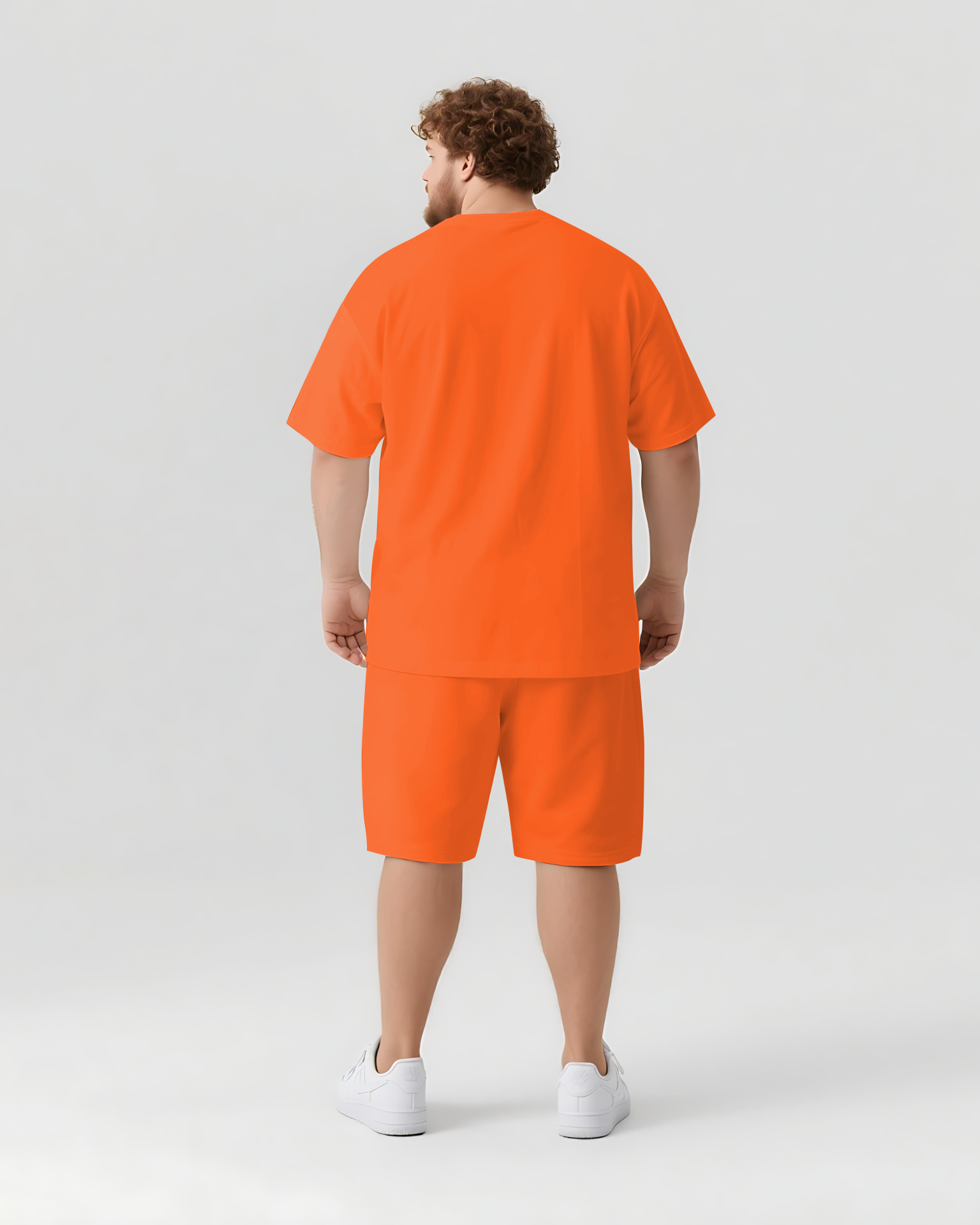 Keep Going You Can Do It Men's Big and Tall Simple Letter Short Sleeve T-shirt Shorts Set