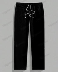 Men's Plus Size Black And White Gradient K Letter Print T-shirt Trousers Suit