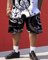 Black and White Musical Note Personalized Print Men's Large Size Set