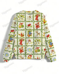 Women's Plus Size Retro Christmas Pattern Print Long Sleeve Sweatshirt