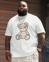 Men's Big & Tall Geometric Bear Print T-Shirt Shorts Set