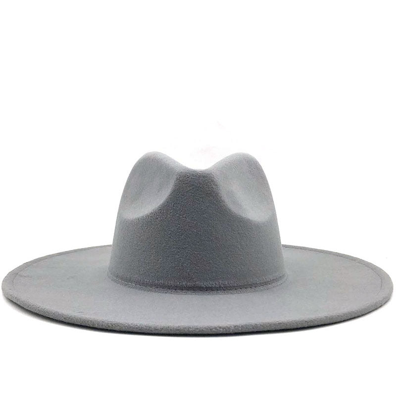 Multicolor Wool Big Brim Jazz Hat