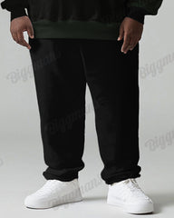 Men's Daily Casual Simple Striped Patchwork Printed Plus Size Hoodie Suit