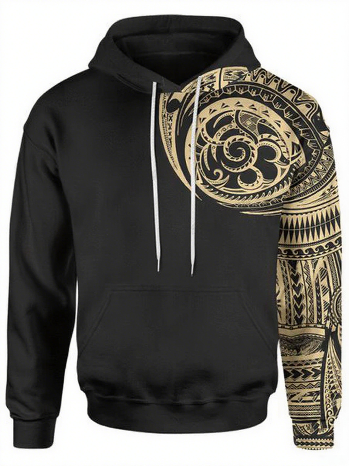 Men's Big and Tall Gold Polynesian Unisex Hoodie Set