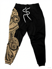 Men's Big and Tall Gold Polynesian Unisex Hoodie Set