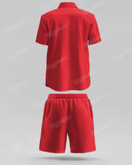 Big Guys Christmas Santa Claus Cosplay Shirt Shorts 2-Piece Set