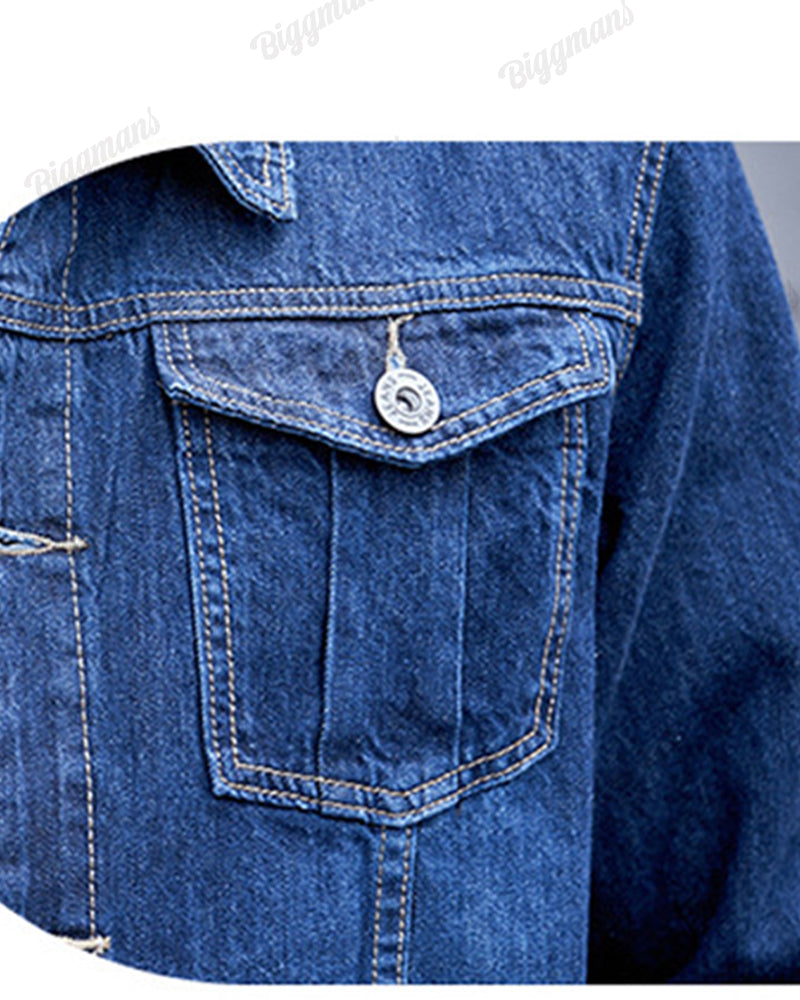 Men's Plus Size Daily Casual Wash Water Denim Jacket Coat
