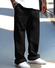 Men's Big & Tall Simple Light Business Gradient Polo Shirt Trousers Set