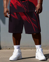 Big & Tall Men's Gorillas with Headphone Printed Summer Cool Short Sleeve T-shirt and Short Set