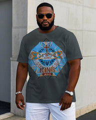 Men's Casual Fashion Retro Totem KING JESUS Printed Short Sleeve T-shirts