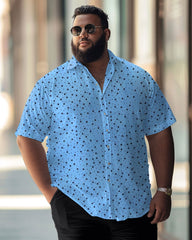 Men's Plus Size Business Causal Button Down Short Sleeve Shirt