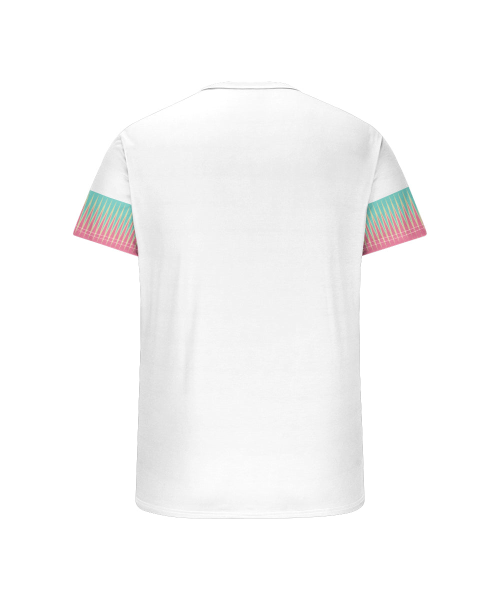 Men's Plus Size Daily Casual Green Red Gradient Diamond Print Henry Collar Button Short Sleeve T-Shirt