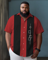 Big Guys Summer Beach Casual Short Sleeve Shirt with Buckle