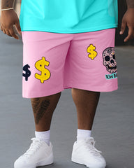 Short Sleeve Plus Size Fashion Casual Print Shorts Sets