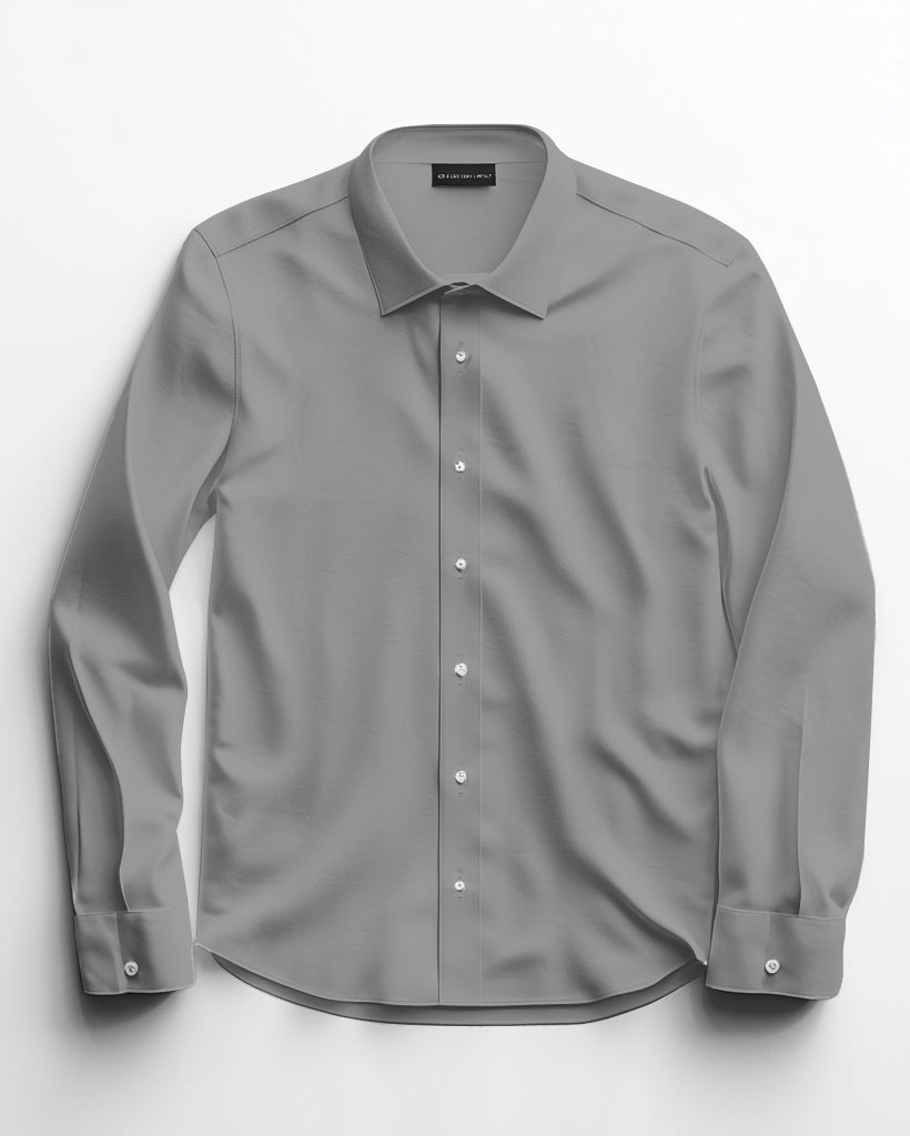 Men's Classic Casual Plus Size Solid Color Long Sleeve Lapel Shirt