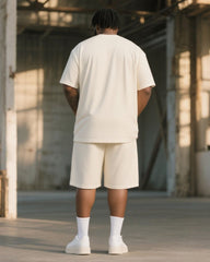 Big & Tall Men's Vintage Japanese Painting Fish Print Round Neck Short Sleeve T-Shirt Shorts Suit