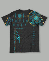 Men's Plus Size Nine Worlds Print T-Shirt Shorts Suit