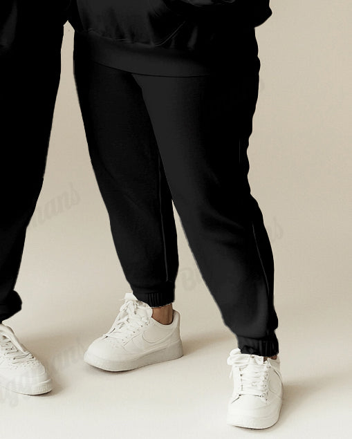 Couple Fashion Casual Plus Size Suit Keeper And Catch Letter Print Hoodie Suit