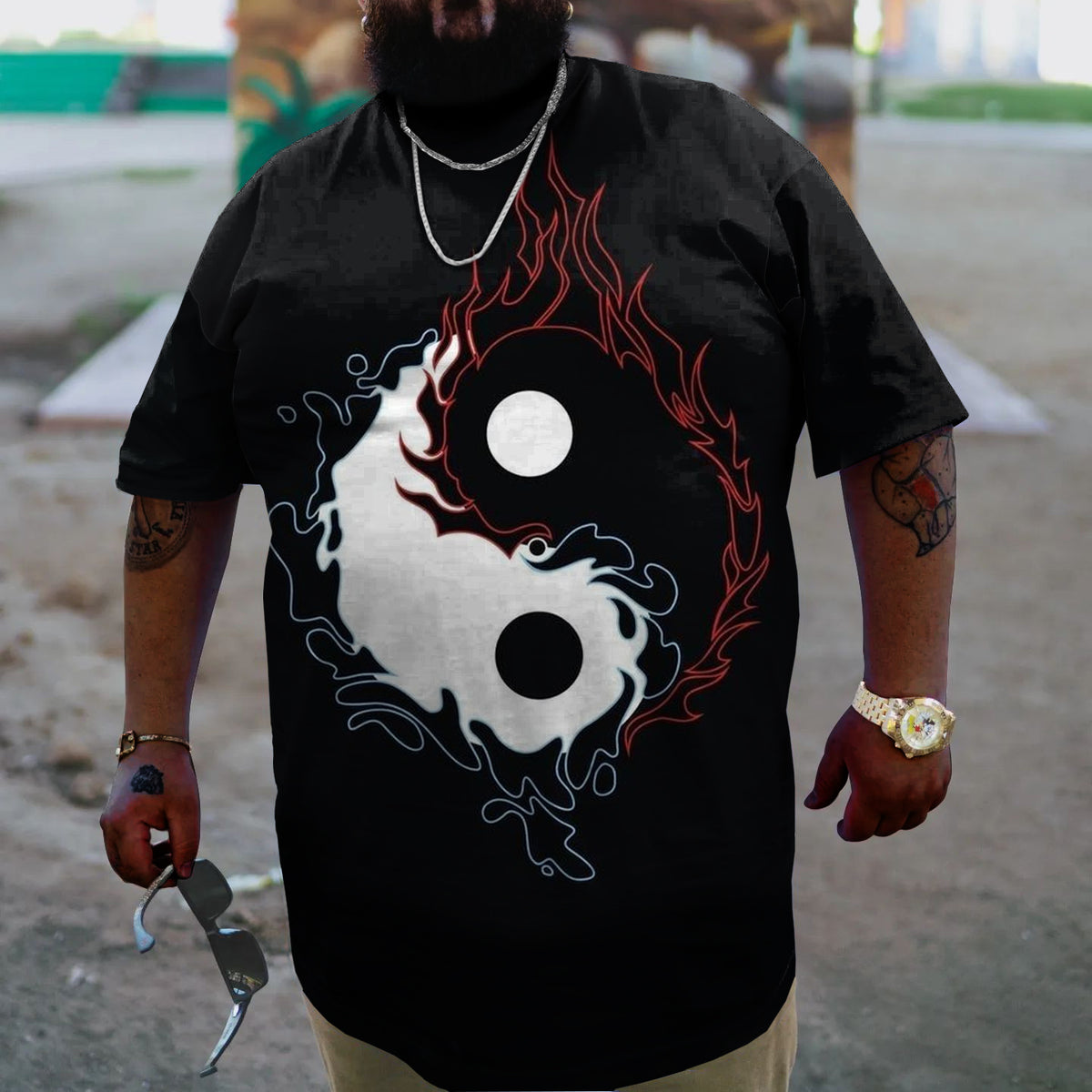 Men's Plus Size Black Degory Planet T-Shirt