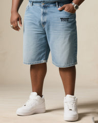 Big Shit Fashion Street Black Print Short Sleeve Shorts Denim Suit