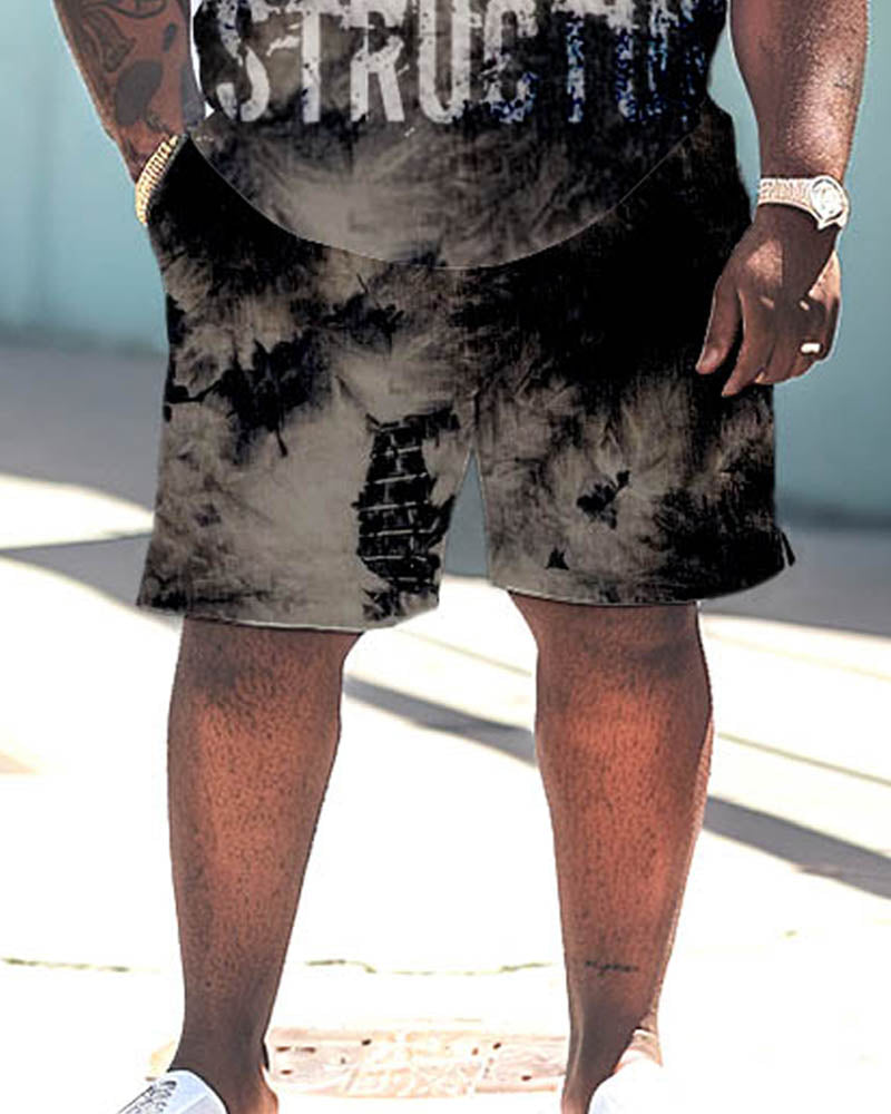 Men's Plus Size Craft Tie-dye Pattern Printing Large Men's Suit