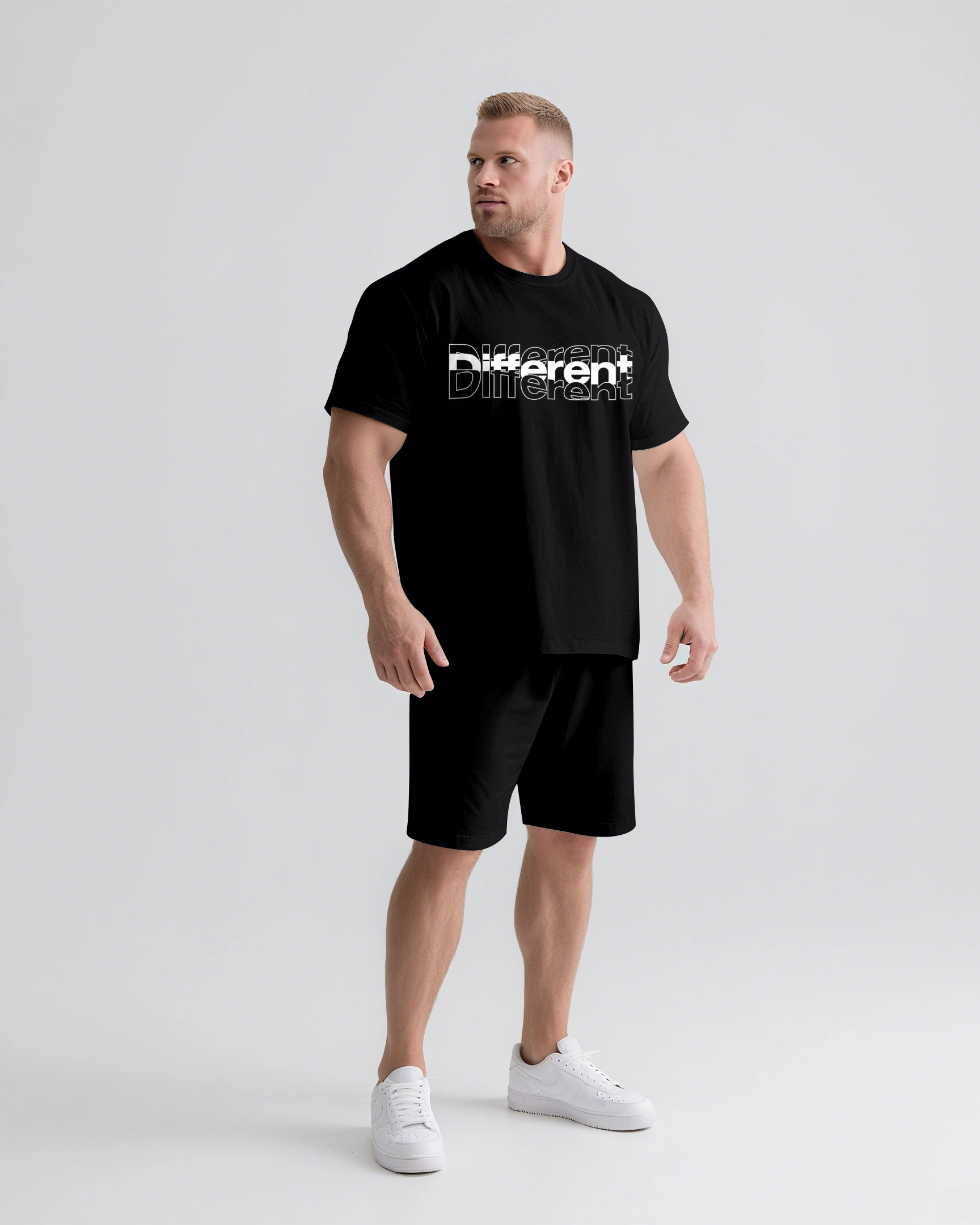 Different Slogan T-shirt 2-Piece Set