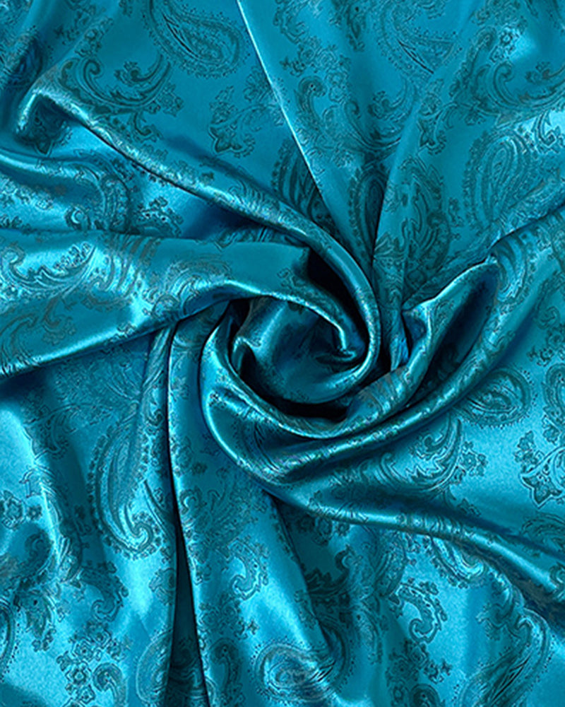 Solid Cashew Printed Silk Scarf Square