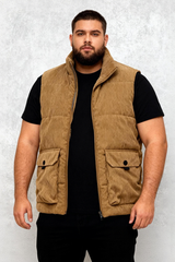 Big & Tall Men's Thickened Stand-up Collar Corduroy Vest M-6XL
