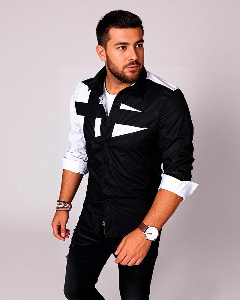 Big & Tall Men's Slim Fit Long Sleeve Shirt M-3XL