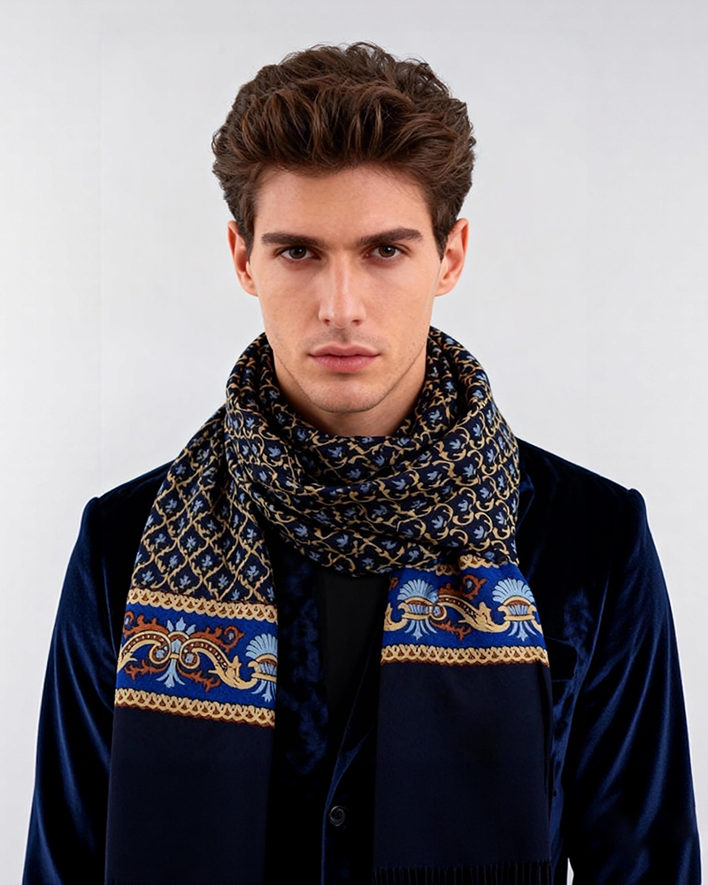 Men's Double Wash Fleece British Business Scarf