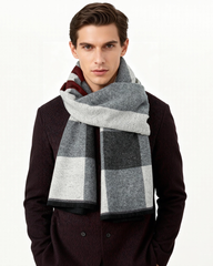 Check Wool Blend Scarf