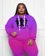 Women's Plus Size Fine And Thick Hoodie Set