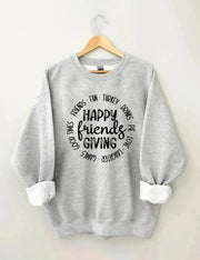 Women's Plus Size Happy Friends Giving Sweatshirt