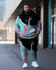 Men's Plus Size Graffiti Abstract 3D Hoodie Set of Two