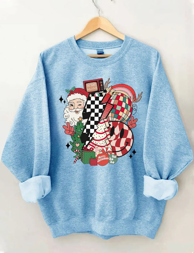 Women's Plus Size Retro Merry Christmas Sweatshirt